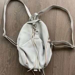 Rebecca Minkoff Mini Julian Backpack in Powder Blue.